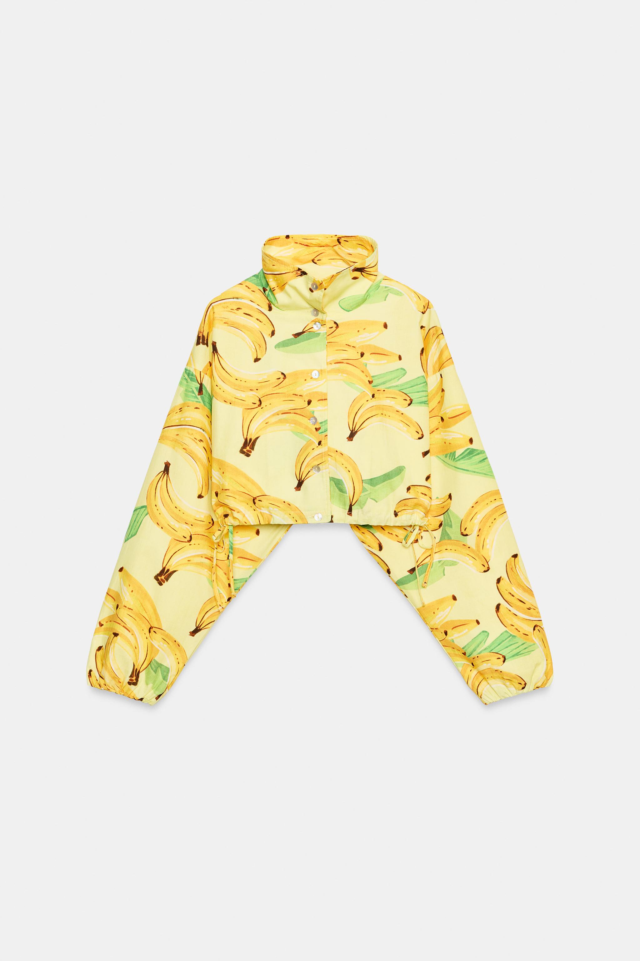CROPPED FRUIT PRINT JACKET